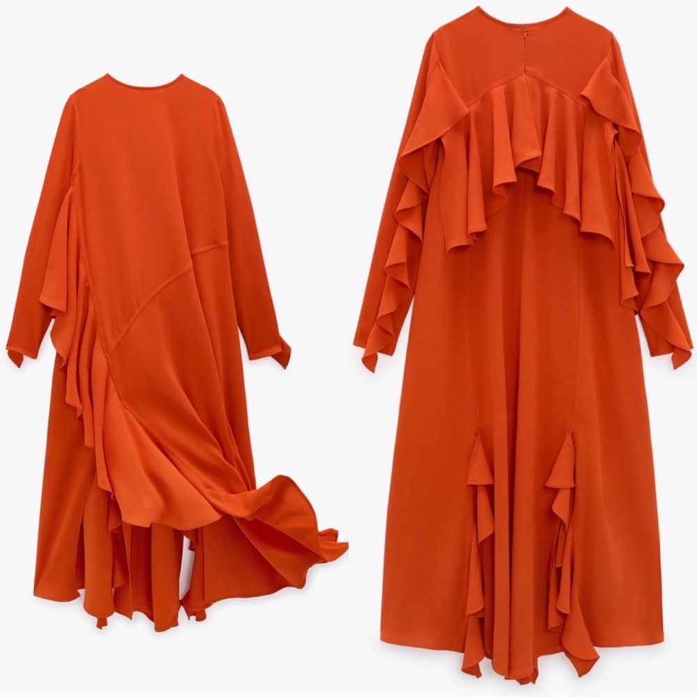 Zara Ruffled Midi Dress